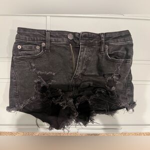 Aeropostale Black Distressed Jean Shorts